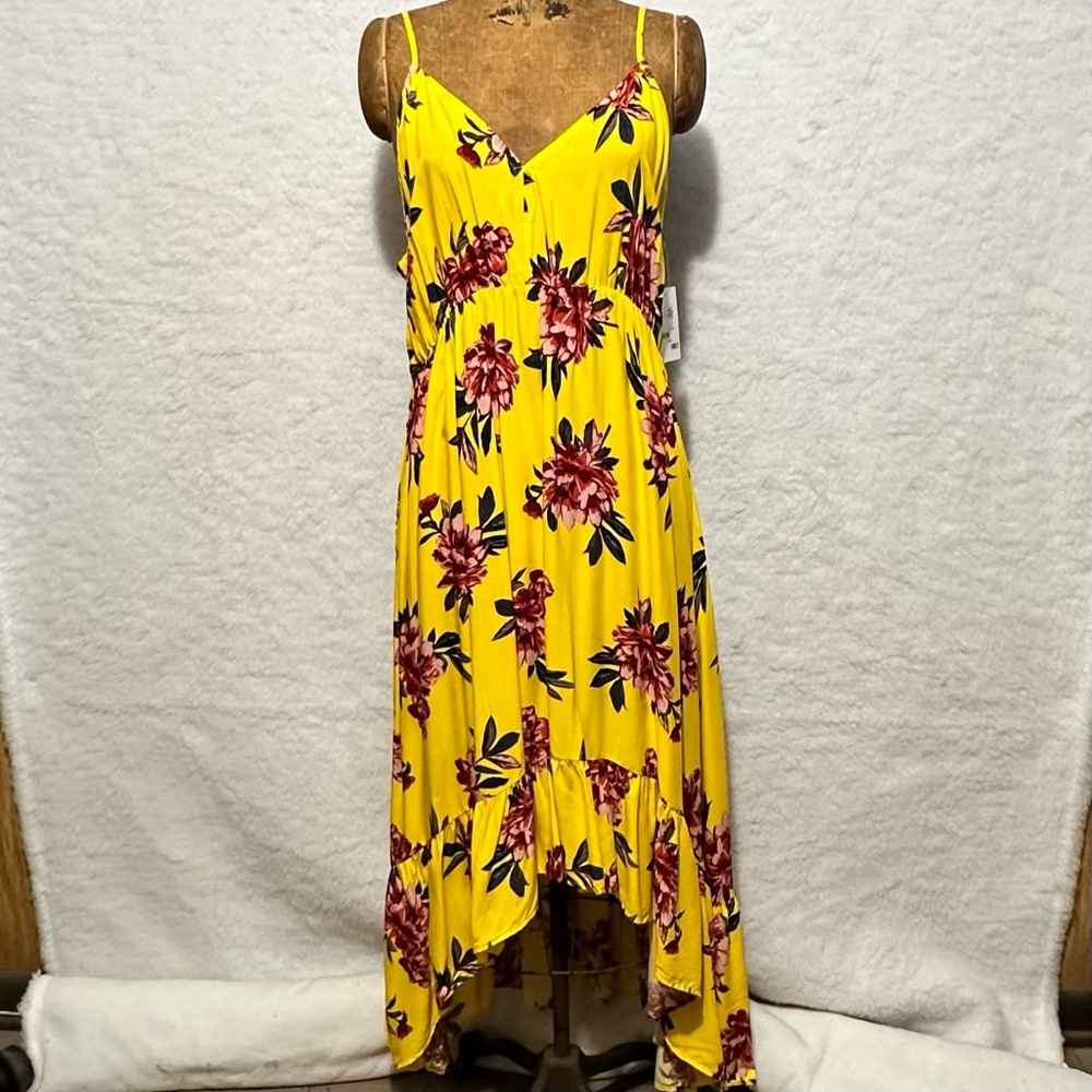 NWT Sunflower Yellow Floral Summer Halter Dress